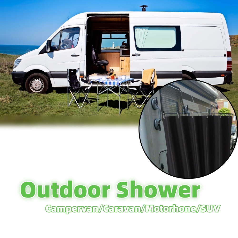 Curtain Rods - Outdoor Camping Shower Curtain With Suction
