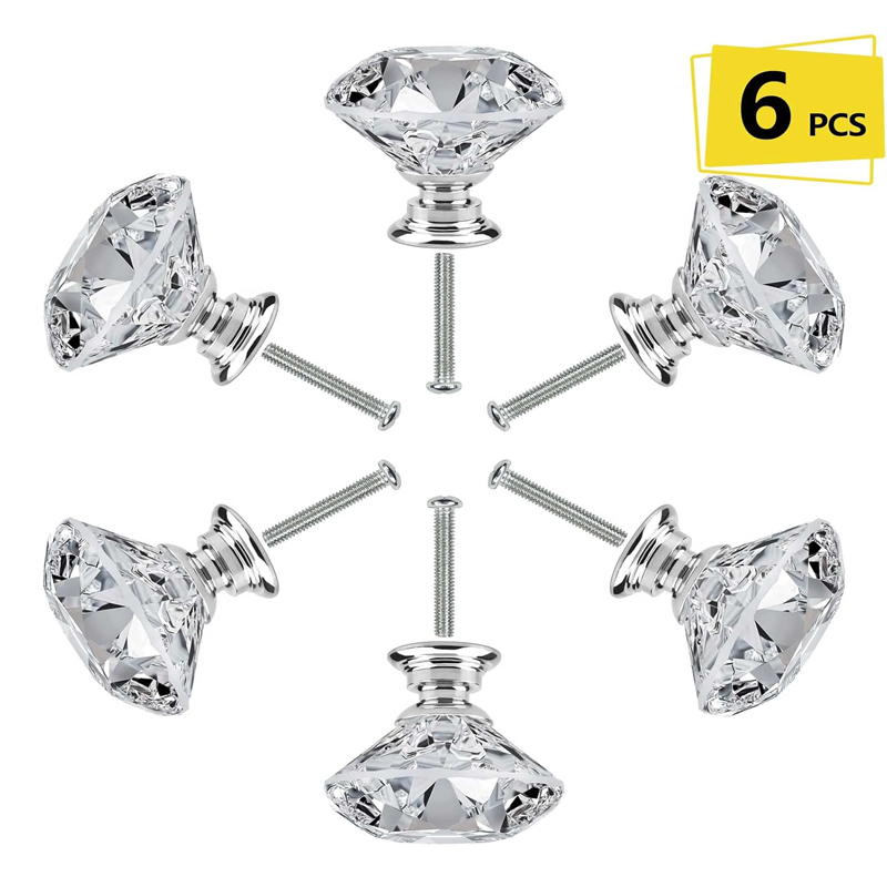 Cabinet Hinges - 6Pcs Cabinet Knob with Screws 30mm