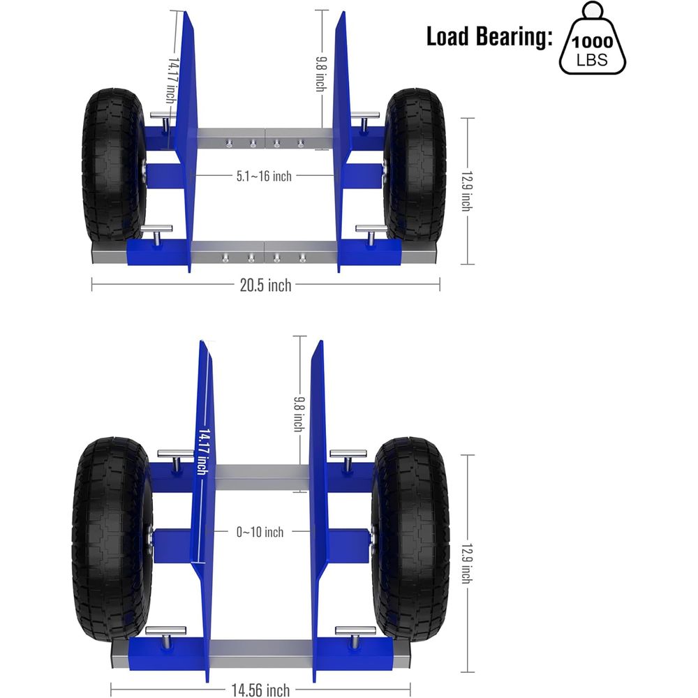 Adjustable Panel Dolly with 2x - Door Handle recension och pris