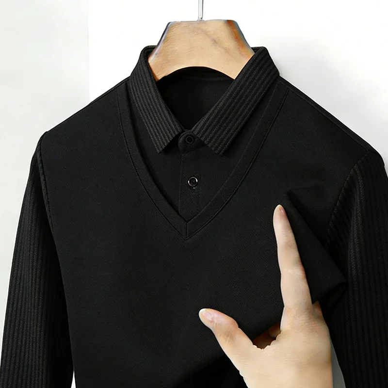 Men's Fake Two Piece Shirt Col - Wallpaper recension och pris