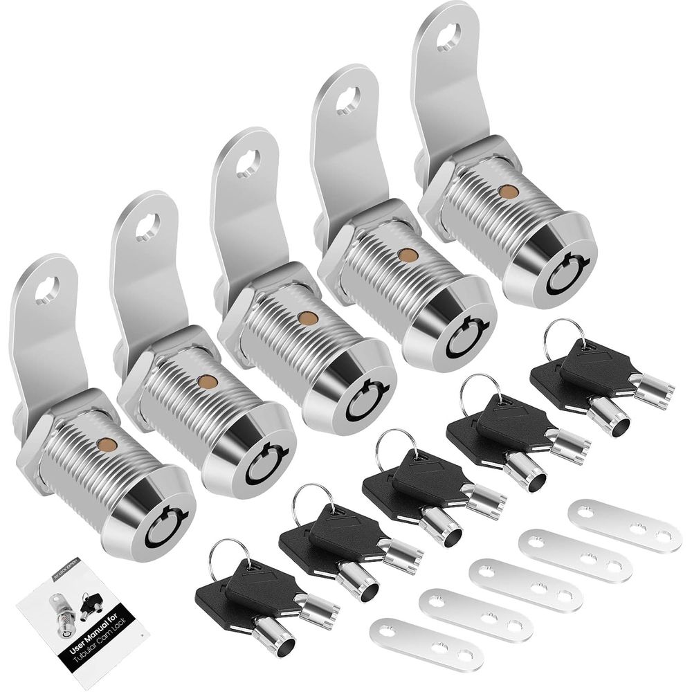 5 Pack Cabinet Lock with Keys, - Door Lock recension och pris