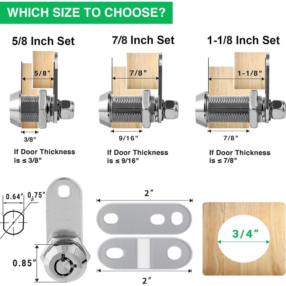 5 Pack Cabinet Lock with Keys, - Door Lock recension och pris
