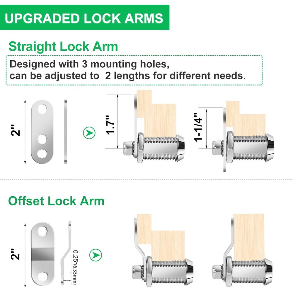 5 Pack Cabinet Lock with Keys, - Door Lock recension och pris