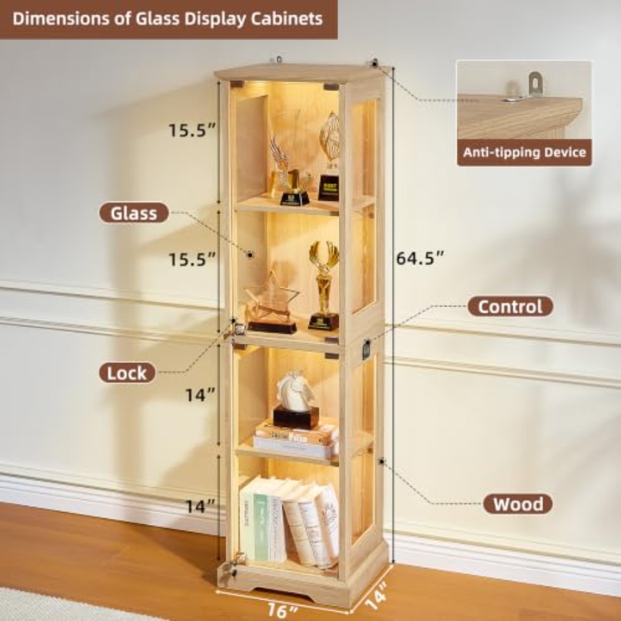 Farmhouse Narrow Glass Display - Door Lock recension och pris
