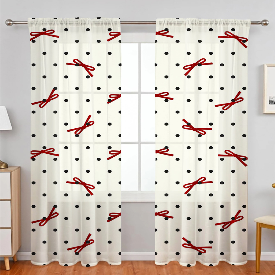 2PCS Christmas Curtains, Black - Curtain Rods recension och pris