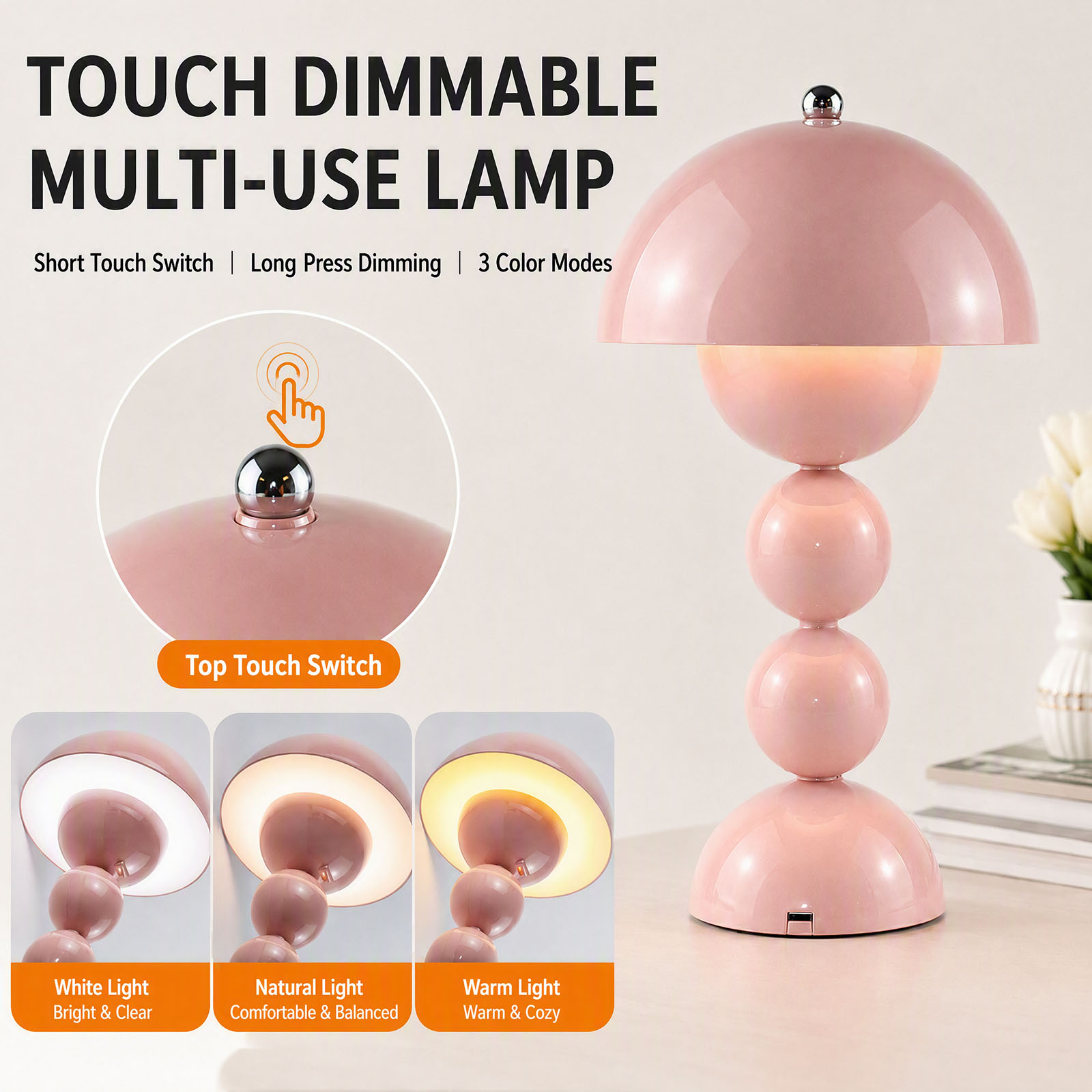 USB Mushroom Bud LED Table Lam - Light Switch recension och pris