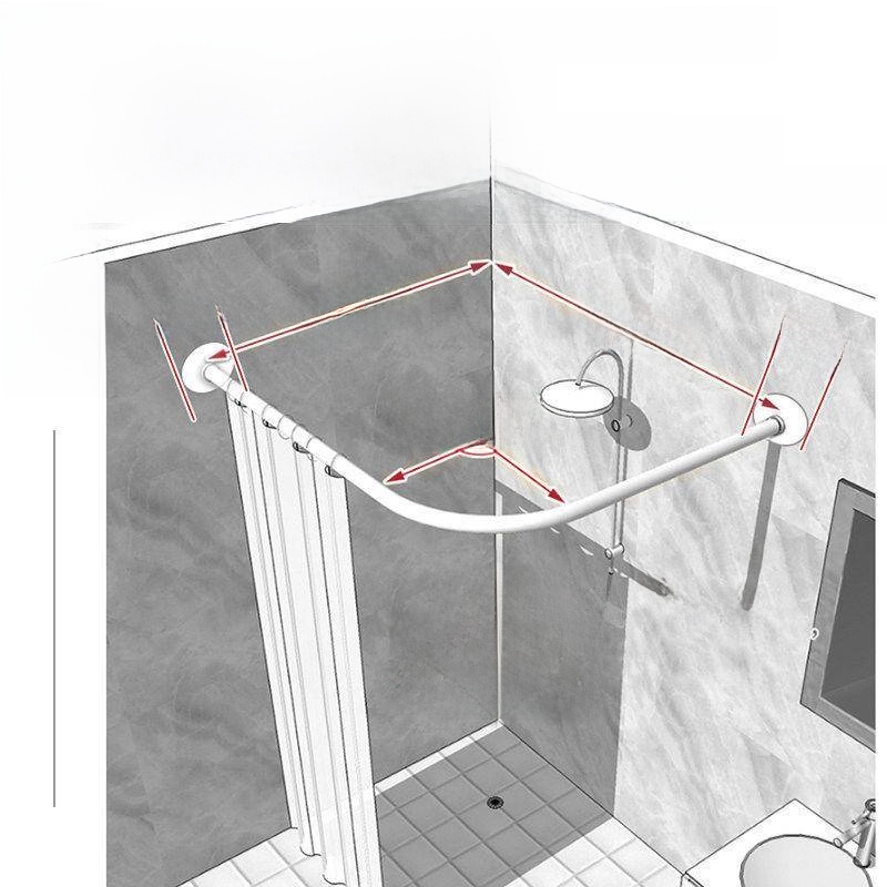 Arc Shaped Bathroom Shower Rod - Curtain Rods recension och pris