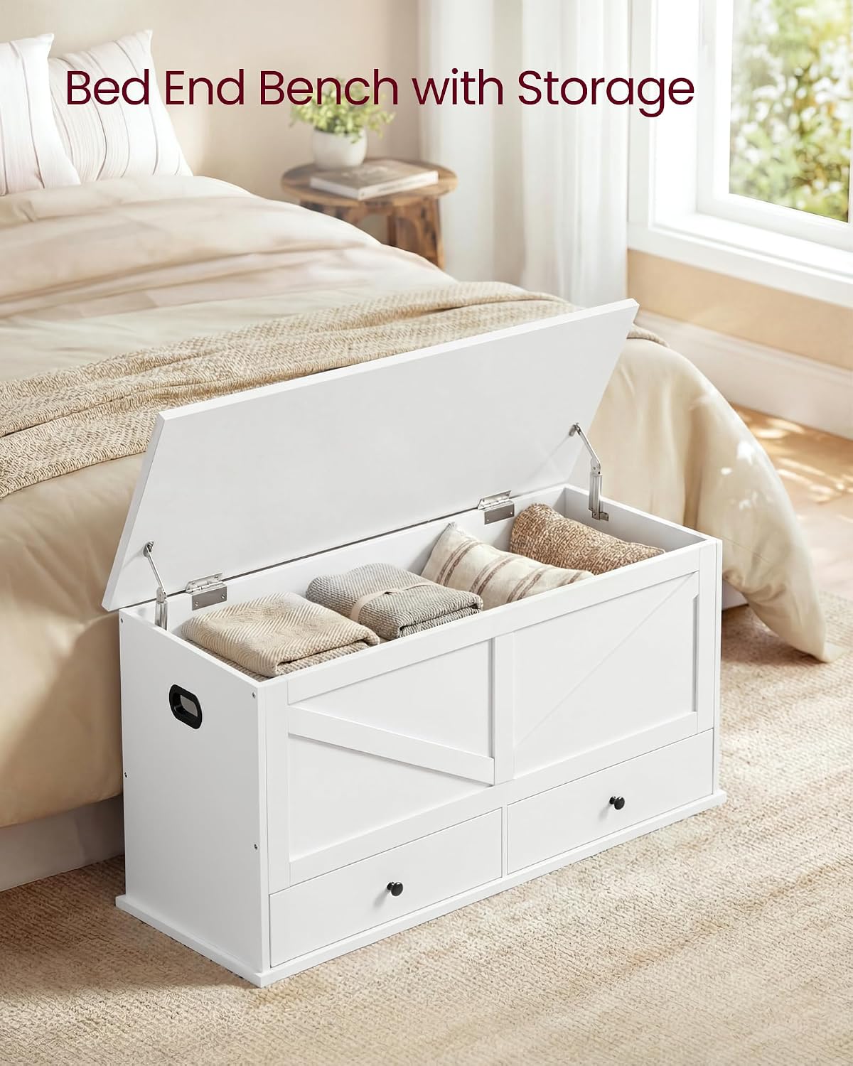 Farmhouse Storage Chest With D - Cabinet Hinges recension och pris