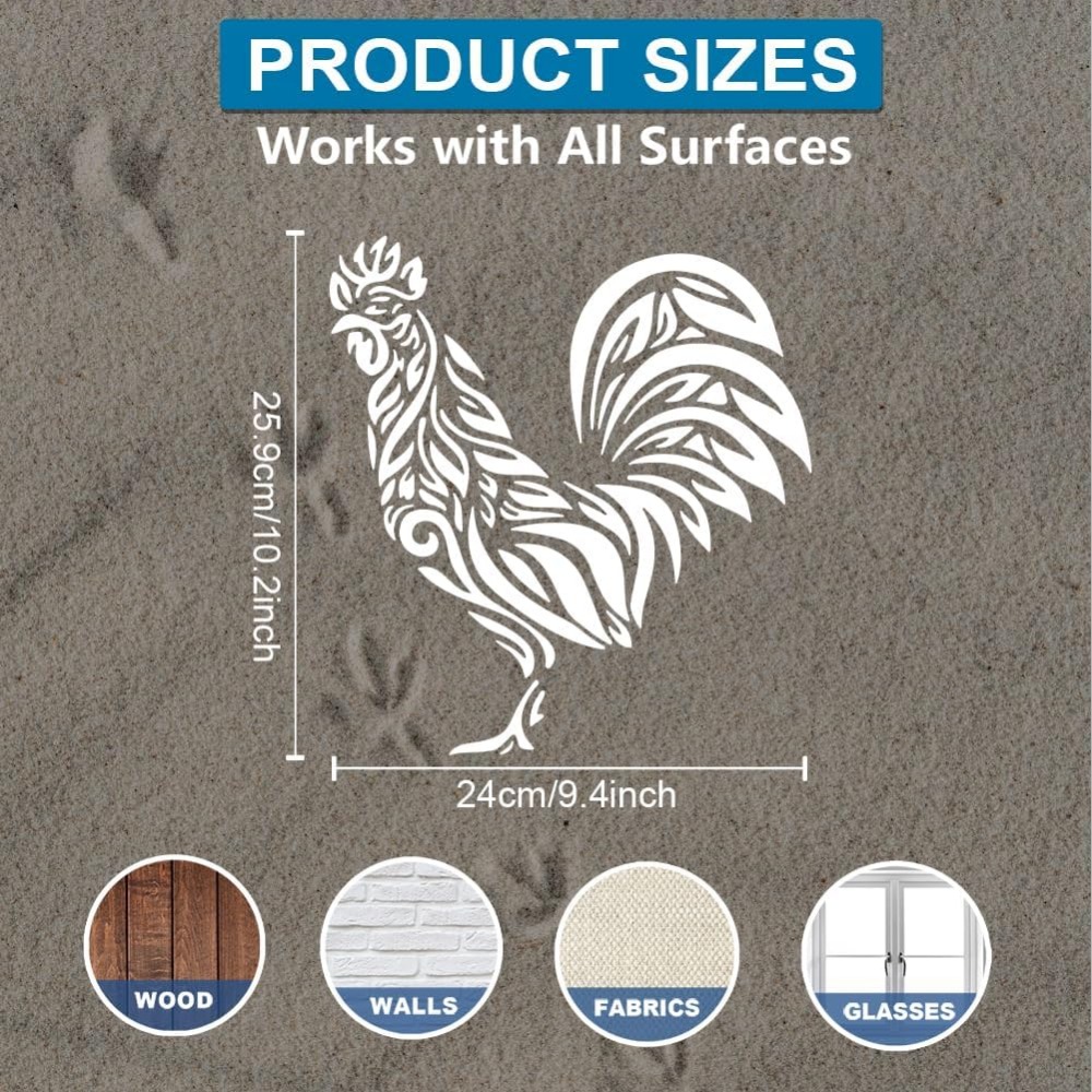 Chicken Stencil 11.8×11.8inch  - Paint Brush recension och pris